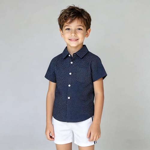 Image of Mud Kingdom Little Boys Dress Shirts Short Sleeve Cute Summer
