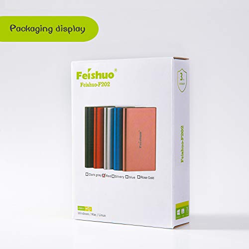 FEISHUO Tragbare externe Festplatte 1 TB, HDD USB 3.0 für PC, Mac, Windows, Linux, Android OS (1T, Rot) – Bild 7