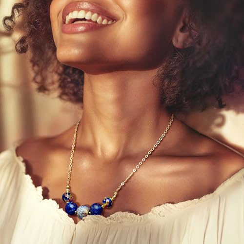 Ross-Simons Italian Multicolored Murano Glass Bead Necklace in 18kt Yellow Gold Over Sterling. 18 inches2