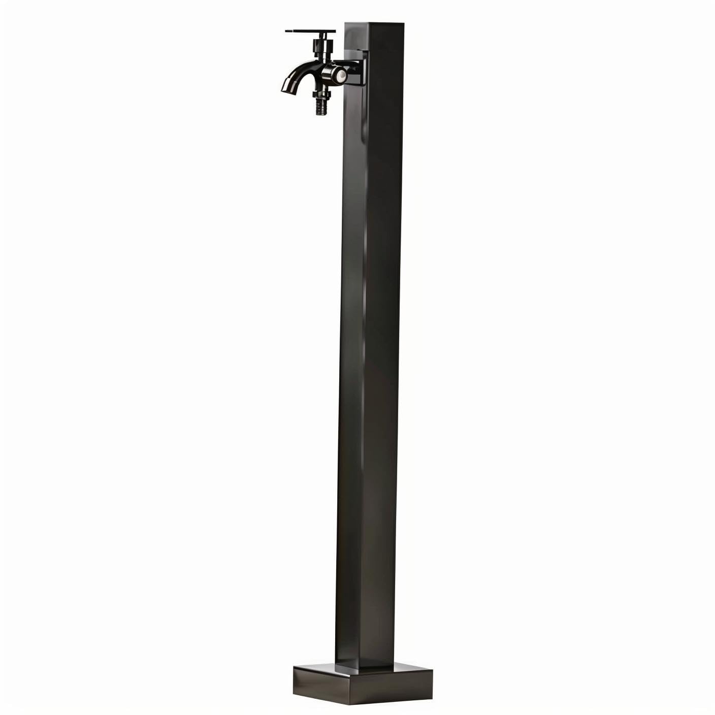 Wassersäule aus Edelstahl, Garten Wasserzapfsäule für den Außenbereich,Vertikale Wasserzapfsäule Garten mit Wasserhahn mit zwei Ausläufen，frostbeständig (Wasserhahn mit zwei Ausläufen)