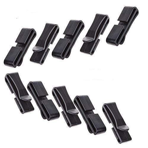 Cuziss Pack of 20pcs Webbing Ending Clip Quick Slip Keeper Connect Buckle for Backpack Adjusting Strap Black (1