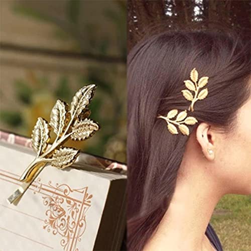 Iaceble Boho Olive Leaf Hair Clip Barrette Gold Leafs Hairpin Vintage Olive Branch Bobby Pin Metal Leaves Wedding Hair Accessories For Women And Girl Headdress Pack Of 2 #TOP1