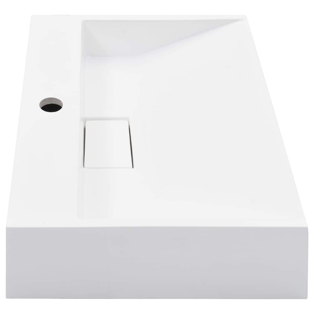 FESTNIGHT Lavabo Blanco 50 x 38 x 13 cm Lavabo sobre Encimera Resina Mineral