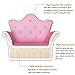 Costzon Kids Sofa, Children Upholstered Sofa with Ottoman, Princess Sofa with Diamond Decoration, Smooth PVC Leather Toddler Chair, Kids Couch for Boys and Girls, Gift for Toddlers (Pink)