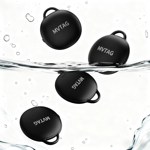 Air Tracker Schlüsselfinder, Koffer Tracker für Apple Find My (Nur iOS), IP68 Wasserdicht Bluetooth Smart Tag Kofferanhänger für Schlüssel, Gepäck, Koffer, Brieftasche, Austauschbarer Akku,4er Pack