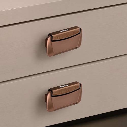 Image of Plantex Drawer Kadi /3 Inch Chest Handle for Drawer /Rectangular Cabinet Kadi /Pull-Push Kadi for Home /Office Drawer - Pack of 2 (DTK-295, Rose Gold)