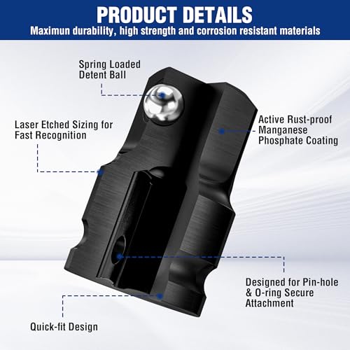 Image of WORKPRO CR-MO 1 /2F to 3 /4M Impact Socket Adapter, Square Drive Reducer | CR-MO Steel, Ball-Detent Retention and Phosphate Finish; 1 /2F-to-3 /4M Conversion for Impact Wrenches, Ratchets and Sockets