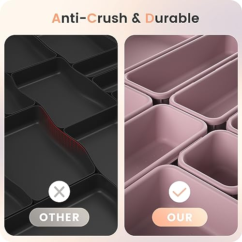 Image of 【Military Grade】A-LuGei Drawer Organizer,【𝟱𝗦𝗶𝘇𝗲】Makeup organizer,【Holds 177 Items】Bathroom Organizers and Storage,Organization and Storage,Desk Drawer Organizer for Vanity【Lilac】