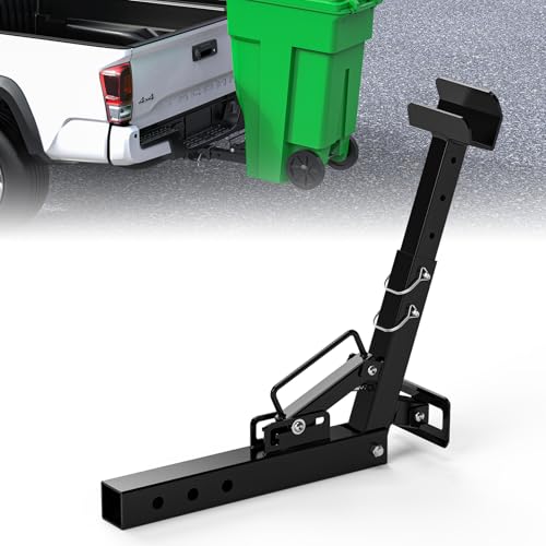 Trash Can Hauler Hitch for 2 Receiver Adjustable Newly Upgraded Trash Bin Hauler Hitch with Handle Universal Garbage Can Hauler Hitch for Truck Car SUV UTV ATV Tractor Trailer & Golf Cart