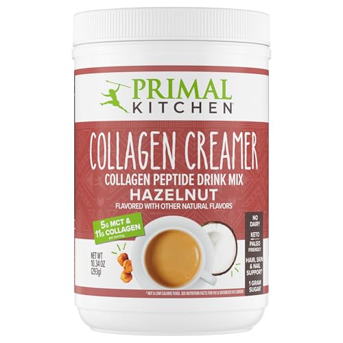 Primal Kitchen Hazelnut Collagen Creamer Powder Collagen Peptide Drink Mix with MCT Oil 10.34 Ounces