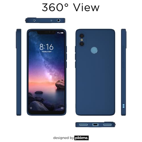 Image of Outlouders Back Cover for Redmi Note 6 Pro | Camera Protection | Durable Soft Matte Silicone Bumper Case (Blue)
