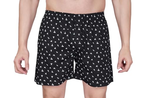 Image of Men's Cotton Printed Regular Fit Boxer Shorts | Soft & Breathable Innerwear | Comfortable Boxers | Lightweight & Stylish Nightwear