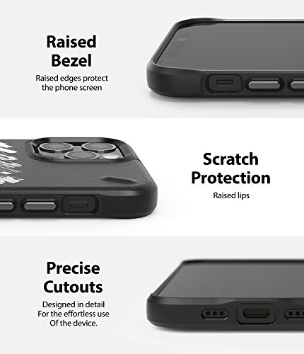 Image of Ringke Onyx Design for iPhone 12 / iPhone 12 Pro Case Back Cover, Rugged Flexible Protection Durable Anti-Slip TPU Heavy Impact Shock Absorbent Back Cover Case - Paint (Black)