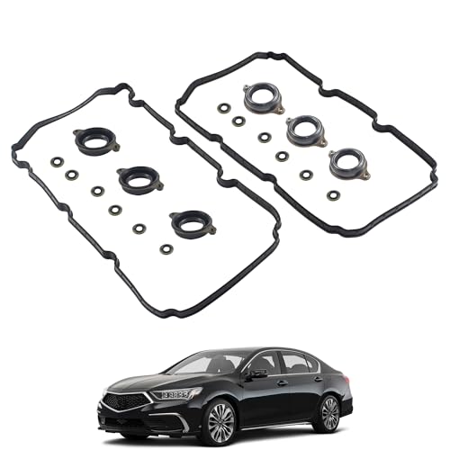 Image of 0362072 Engine Valve Cover Gasket with Spark Plug Seals and Grommets Compatible with 2013-2021 Acura Mdx RDX RLX TLX Honda Accord Crosstour Odyssey Replaces 0362055 VS50881SR 56065900