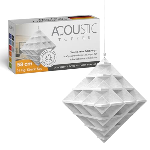 platino24 „CUBO“ 3D-Akustik-Objekt Würfel für optimale Raumakustik I Schallabsorber für Decke in innovativem Design I Größe: 58 cm I Recyclebares & anhaltendes Absorber-Element