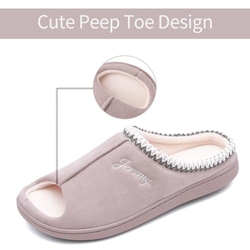 Image of Jerzmy Women's Slip on Open Toe House Slippers with Arch Support