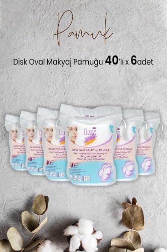 40'lı Oval Disk Makyaj Pamuğu x 6 Adet