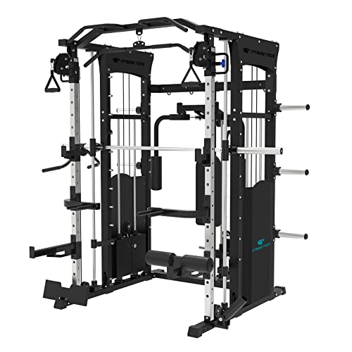 Fitness Tech - Máquina Musculación Multipower - Smith Machine F28 Pro - Entrenamiento Completo - Alta Resistencia -192 x 205 x 226 Cm