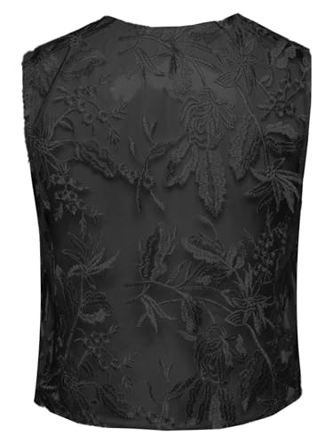 Kids Girls Booys Retro Hippie Cardigan Floral Mesh Lace Vest Zip Up Dance Wear4