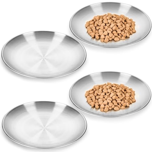 WROSWT 304 Stainless Steel Cat Bowls, 6.7 Inch, 4 Pack