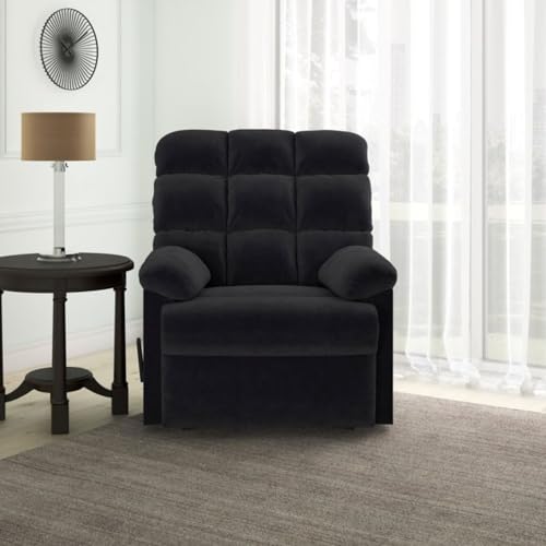 Image of Torque - Flumin 1 Seater Fabric Manual Recliner | Recliner Chair for Living Room, Office, Bedroom (Black) | 1 Year Warranty