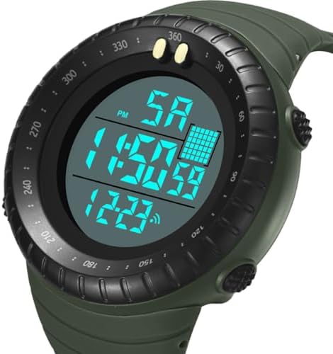 Hoement Men's Waterproof Multifunction Sports Electronic Watch Green - 2
