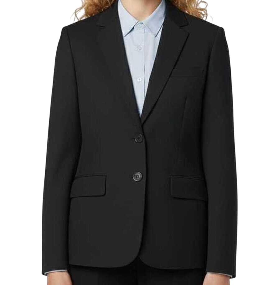 cadmon Women Cotton Blend Solid Single Breasted Blazer with Notched Lapel | Full Sleeves, Button Closure, Regular Fit Formal Blazer for Womens & Girls | Lightweight & Breathable Fabric (Black)_48-picture-19