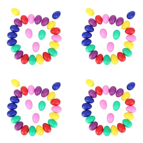 Istovo 96 Pieces Egg Shaker Set Easter Eggs Maracas Eggs Musical Eggs Plastic Eggs 6 Colors