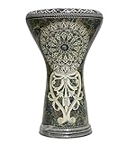 Darbuka doumbek drum tabla 18.5/19 inch inlaid mother of pearl with free bag (Desert Rose (Blue pearl) 19