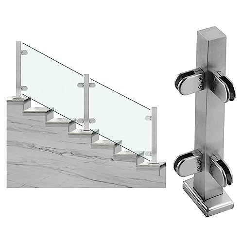 Poteau de garde-corps en verre pour sécuriser un couloir moderne ou des escaliers design