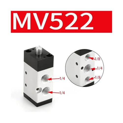 Vanne mécanique pneumatique 2 positions 5 voies commande manuelle MV522