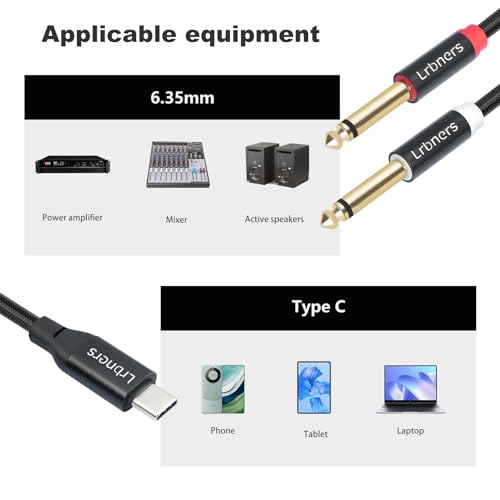 Cable USB-C a Doble Jack 6.35mm TS Macho 1m miniatura 5