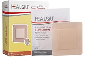 HEALQU Silicone Foam Dressing with Border 4x4