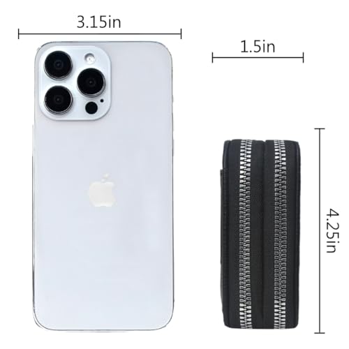 NGIL Small Zippered Faux Leather Wallet for Women, Accordion-Style Card Slot Women Wallet, RFID Blocking Credit Card Holder Wallet, Card Cases & Money Organizers (Black)4