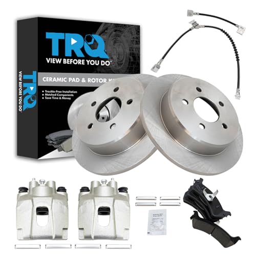 Image of TRQ Rear Brake Pad & Rotor Kit Ceramic Compatible with 2001 Ford Explorer Mercury Mountaineer