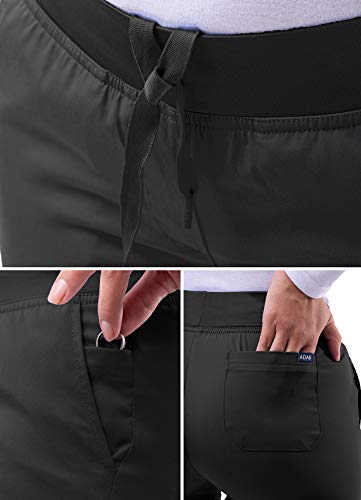 Adar Pro Scrubs For Women - Skinny Leg Yoga Scrub Pants - P7102 - Black - S #TOP3