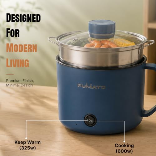 The Better Home FUMATO 600W Multipurpose Kettle and Cooker 1.4L with Steamer & Egg Tray- Auto Shut-Off, Dry Boil Protection, Cool Touch Body | Kettle for Cooking in Hostel- Blue | 1 Yr Warranty - Image 5