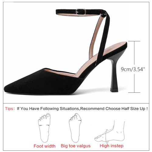 Image of Susanny Heels for Women Stiletto Closed Pointed Toe Backless Dress Shoes High Heels Sexy Kitten Pumps Wedding Guest Party Dance Prom Dressy Comfort Shoes
