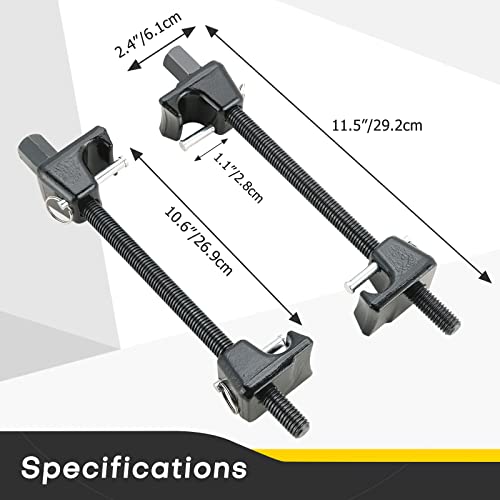 Acymner Macpherson Strut Spring Compressor Tool Kit | Universal Coil Spring Compressor Tool, 1/2" Square Drive Heavy Duty Strut Compressor For Car Truck Motorcycle,With Detent Pins,Set Of 2,300Mm #TOP1