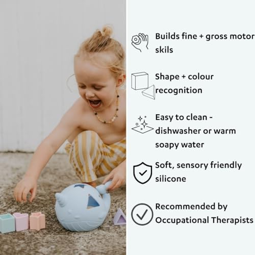 Jellystone Designs Nawhal Shape Sorter. Educational Sensory Shape Sorting Toy. Pastel Colour Matching Game. Easy to Clean & use for Bath Play. Dishwasher Safe. Gifts for Boys & Girls 10 Months + - Image 2