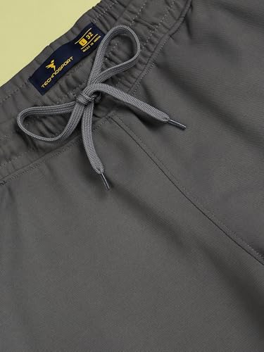 Image of TECHNOSPORT Men Mid Rise Solid Regular Fit Track Pant with Technodry, Antimicrobail for Gym, Workout, Sports and Regular Use
