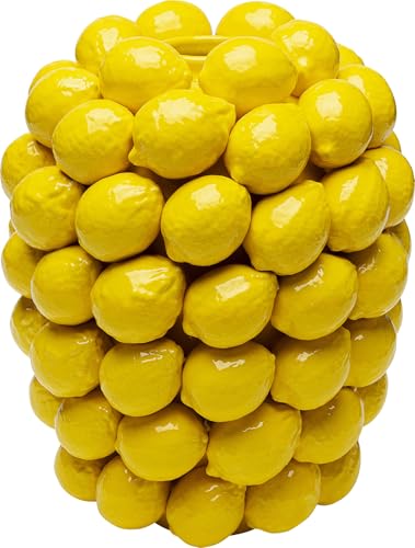 Kare Design Vase Lemon Juice, Gelb, Deko Vase, Blumenvase, Zitronen Motiv, Porzellan,...