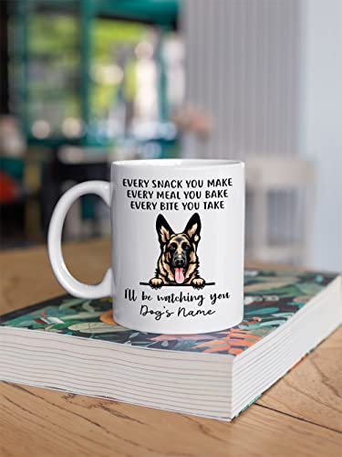 Taza de café personalizada de pastor alemán en cerámica miniatura 4