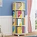 JYHZ Regal, revolvierendes Bücherregal, Bodenregal, Student-Kinder-Lagerschrank, multifunktionaler mobiler Lagerschrank mit Rädern rotierender Bücherregal (Color : Yellow, Size : 137.7x40x40cm)