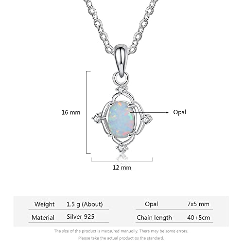 Collier chaîne géométrique d'exception avec opale ovale et zircons brillants - 4