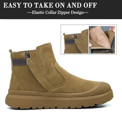 Image of Nutropa Welding Work Boots for Men Composite Toe Safety Boots Non Slip Steel Toe Work Shoes Lightweight Construction Welder Boots