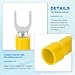 MECCANIXITY Insulated Fork Spade Connectors, 12-10AWG SV5.5-5 U-Type Tinned Copper Waterproof Fork Crimp terminals Connectors for Industrial Electrical Marine Wiring, Pack of 50 (Yellow)
