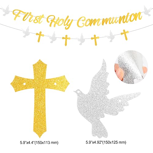 HOWAF First Holy Communion Decorations, First Holy Communion Banner Balloons for Christening Confirmation Decorations - Image 2