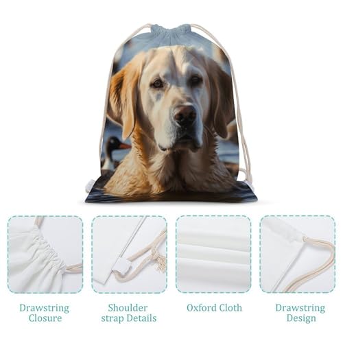 Drawstring Bag Backpack Dog And Duck Swimming Sackpack Foldable String Bags Sports Gym Bag for Shopping Yoga4
