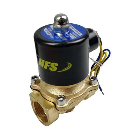 HFS(R) Electric Solenoid Valve Copper Normally Closed for Water Air Gas (12V DC 3/4IN NPT) Cover